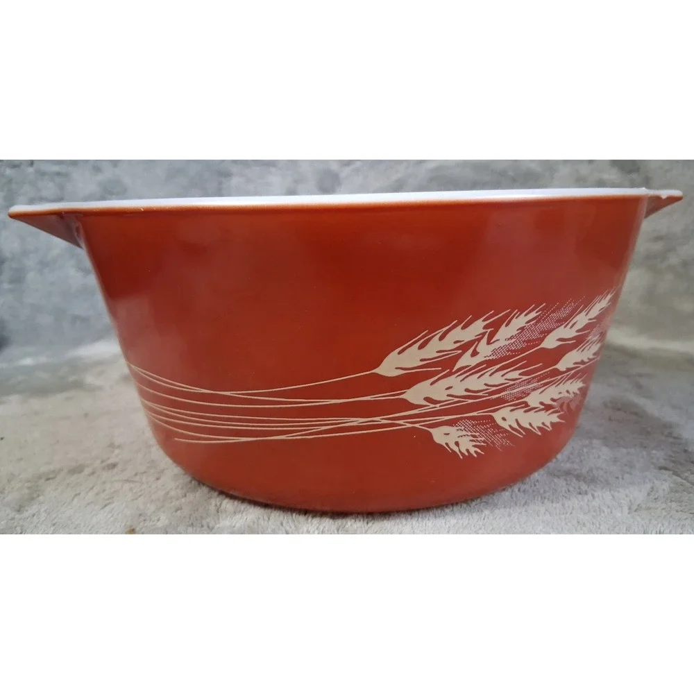 Vintage Pyrex Autumn Harvest 474-B 1.5 Qt Cinderella Casserole Dish Near Mint